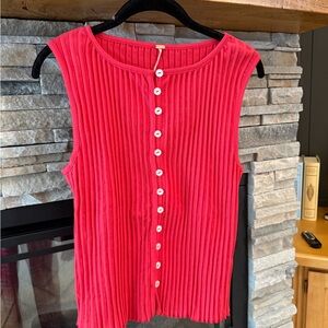 Free People Vibrant Red Vest